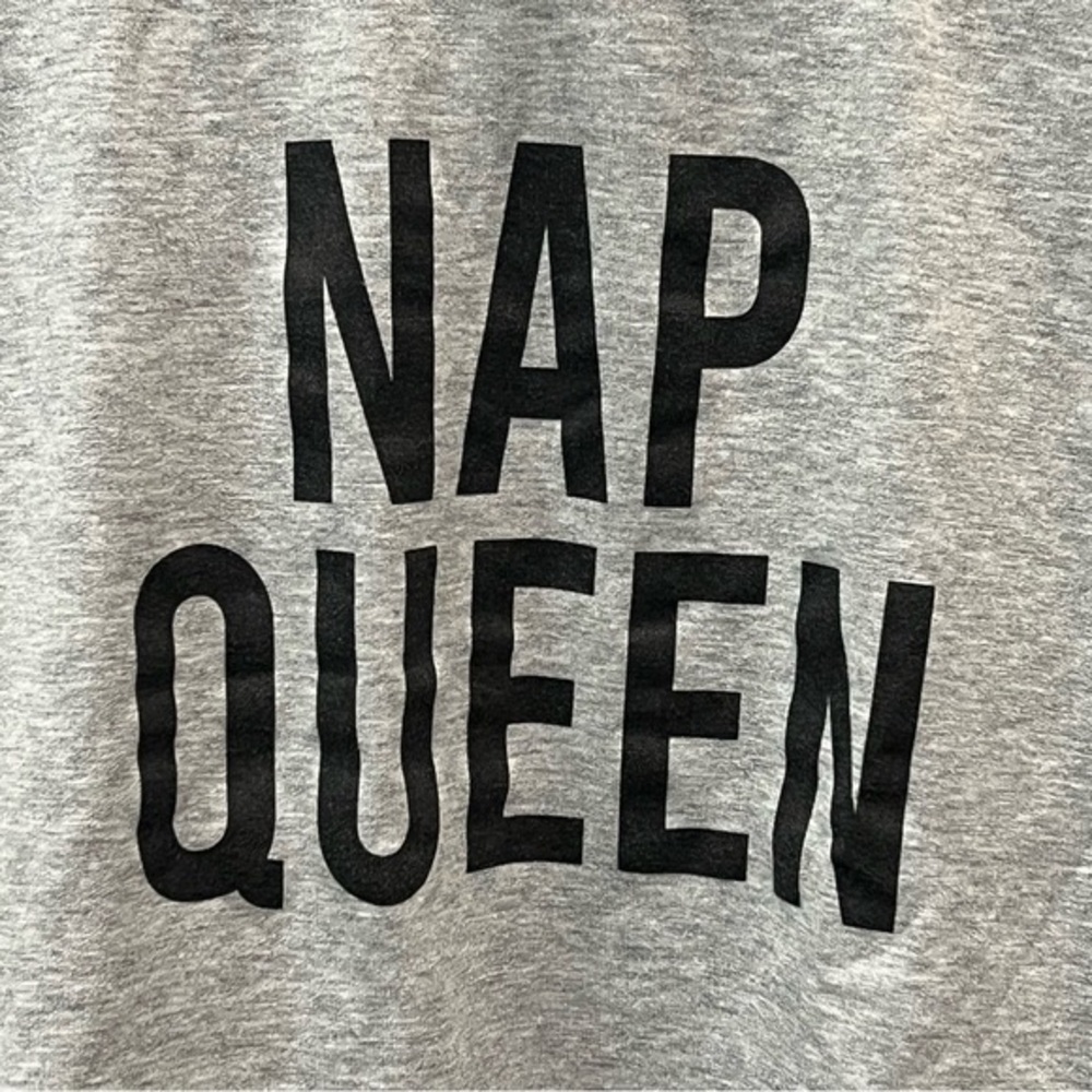 NAP QUEEN Gray Heathered Lightweight Crewneck Sweatshirt - Picture 2 of 7